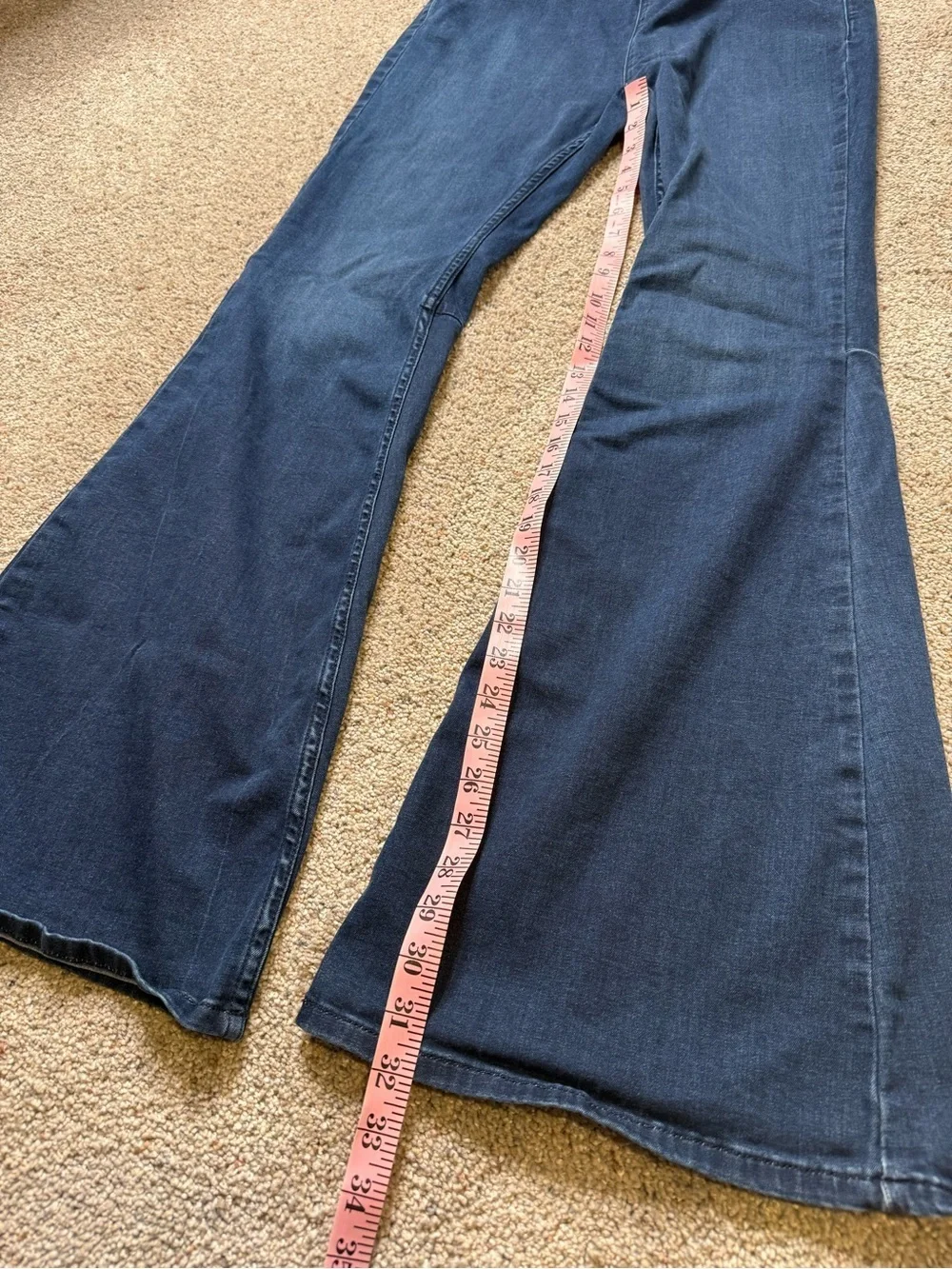 FREE PEOPLE PENNY PULL-ON FLARE JEANS Rich Blue 31